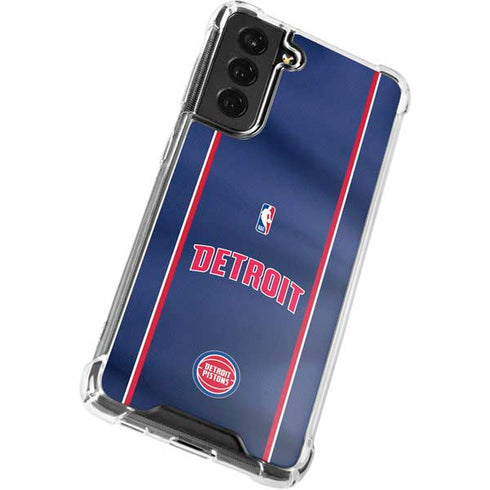 NBA Detroit Pistons Jersey Galaxy S21 FE Clear Case